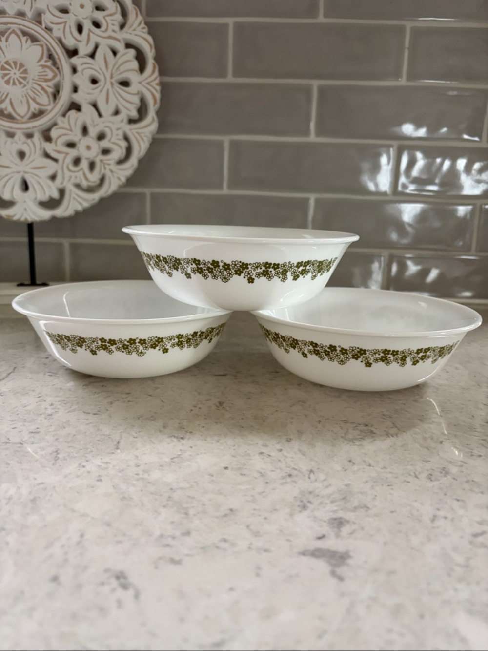 Corelle Spring Blossom Crazy Daisy 3 cereal bowls